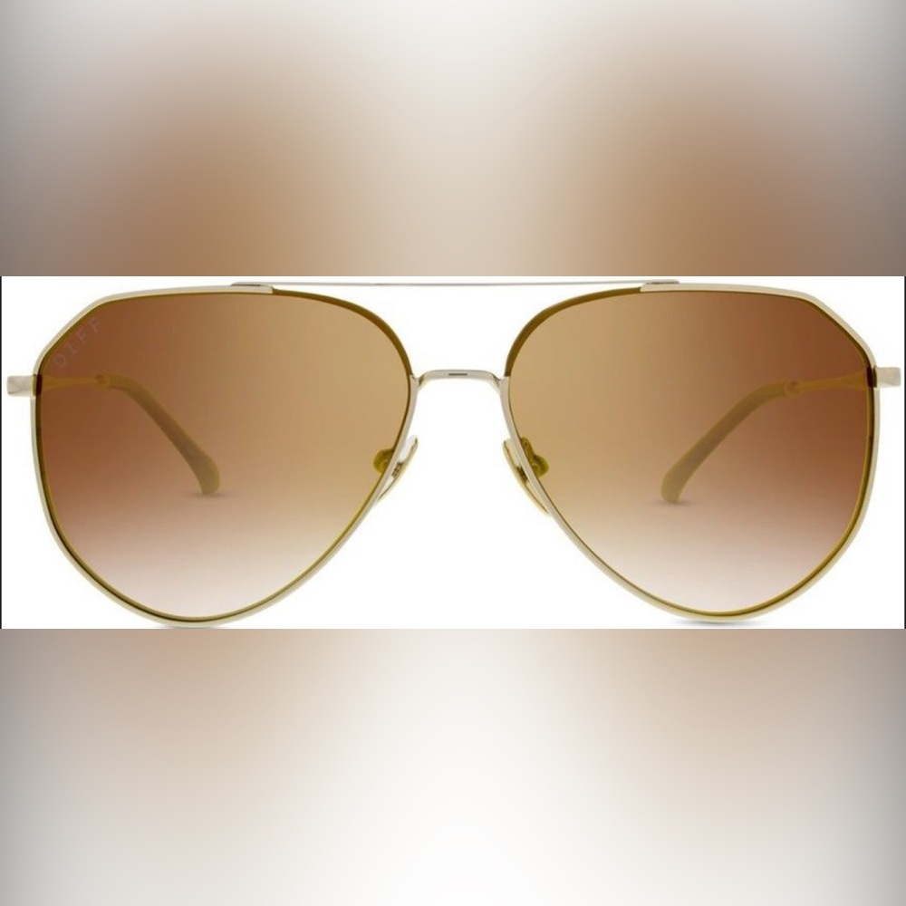 DIFF DASH Jesse James Decker Gold Mirrored Polarized Aviator Sunglasses